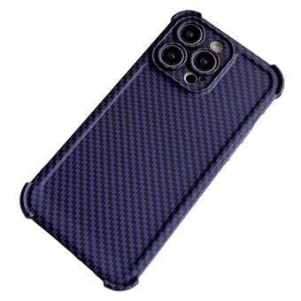 For iPhone 15 Pro Max TPU-etui med forsterkede hjørner og karbonfiber tekstur telefonhylse