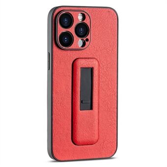 For iPhone 15 Pro Max Anti-fall-etui PC+PU-lærtelefondeksel med skyveutstativ