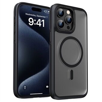 For iPhone 15 Pro Max-deksel TPU+Akryl Matt Støtsikker Phone Cover Kompatibel med MagSafe