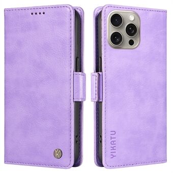 YIKATU YK-007 For iPhone 15 Pro Max-etui i litchi-teksturert skinnlommeboktelefondeksel