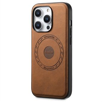 DENIOR A11 For iPhone 15 Pro Max Magnetisk Etui Retro Lærbelagt Støtsikkert Telefondeksel