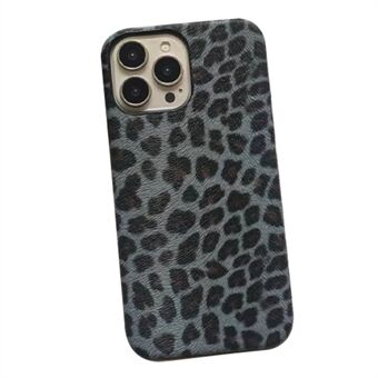 For iPhone 15 Pro Max Leopard Print Mobildeksel PC+PU-Lær Bakdeksel (Ikke fullstendig dekkende)