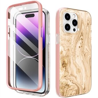 AHASTYLE WE13 for iPhone 15 Pro Max IMD Deksel PC+TPU Hybrid Cover med Front Skjermbeskyttelse