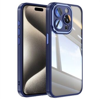 For iPhone 15 Pro Max Mobiltelefondeksler Kamerasikring Metallknapper TPU + Akryldeksel