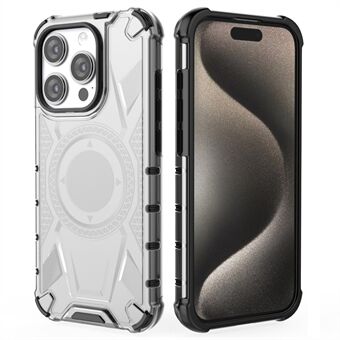 For iPhone 15 Pro Max etui PC+TPU-hjørner Støtsikker beskyttelse Telefondeksel