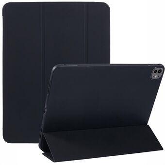 For iPad Pro 13 (2024) Etui i PU-lær Tri-Fold Stativ Tablettdeksel Automatisk Vekke / Søvn