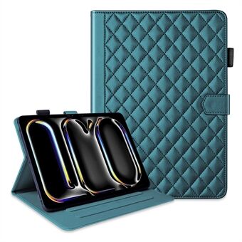 For iPad Pro 13 (2024) Etui med kortlomme Rhombus-mønster PU-lærer Stativ Tablet-omslag