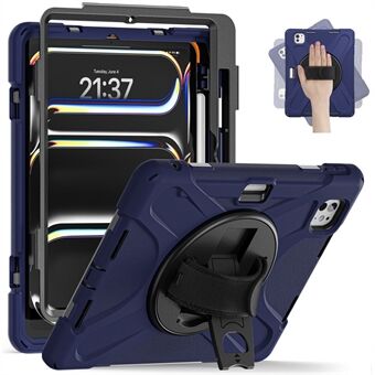 For iPad Pro 13 (2024) Etui TPU+PC+Silikon Stativ Nettbrett Deksel med Pennholder