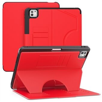 For iPad Pro 13 (2024) støtsikker veske PC+TPU+PU U-formet stativ nettbrettdeksel med kortspor