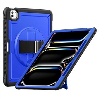 For iPad Pro 13 (2024) Etui med skulderstropp, PC+TPU støttestativ nettbrettdeksel