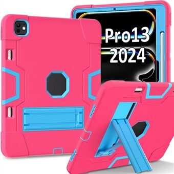 For iPad Pro 13 (2024) Robot Stil Silikon + PC Nettbrett Deksel med Stativ