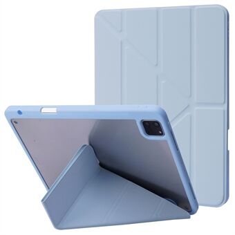 For iPad Pro 11 (2024) Etui Origami-stativ Lær Smart Cover med Pennholder