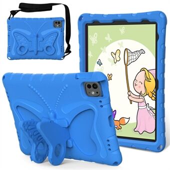 For iPad Pro 11 (2024) EVA-deksel Butterfly Kickstand Tablettomslag med skulderrem