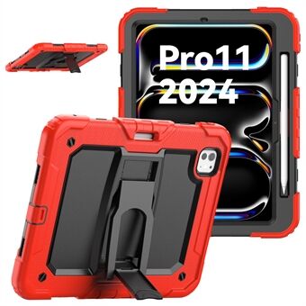 For iPad Pro 11 (2024) Etui med Skulderrem PC+Silikon Tabletdeksel