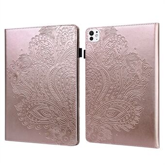 For iPad Pro 11 (2024) Etui Blomstermønster Kortholder PU-lærer Stående Tablettdeksel