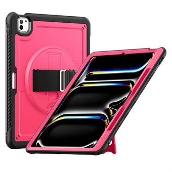 For iPad Pro 11 (2024) Etui PC+TPU Kickstand Nettbrett Deksel med Skulderstropp