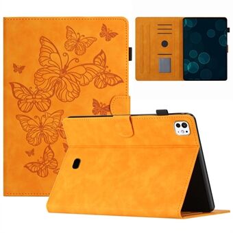 For iPad Pro 11 (2024) Etui Sommerfugl Skinn Folio Nettbrettdeksel Auto Dvale / Våkne