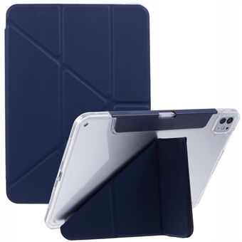 MUTURAL For iPad Pro 11 (2024) Etui PU Skinn Klar Tilbake Nettbrett Deksel med Blyantholder Origami Stativ