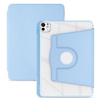 For iPad Pro 11 (2024) Etui PU Lær+Akril+TPU Roterende Klar Nettbrettetui Automatisk Våkne / Sove