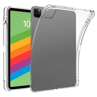 For iPad Pro 11 (2024) Etui Transparent Fleksibelt TPU Bakdeksel med Pennholder