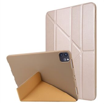 For iPad Pro 11 (2024) Etui Origami-stativ i PU-skinn + silikondeksel med automatisk dvale/vekking