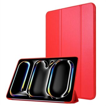 For iPad Pro 11 (2024) Etui Tri-fold Stativ Skinn+Silikon Nettbrettdeksel