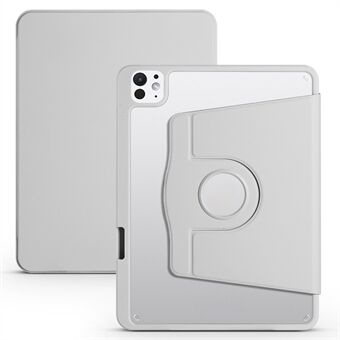 For iPad Ro 11 (2024) Etui Smart PU Lær + Akryl Roterende Nettbrettdeksel