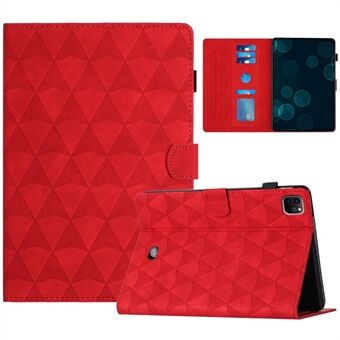 For iPad Pro 11 (2024) etui med diamanttekstur, kortholder, stativdeksel, ripebestandig tablettskall