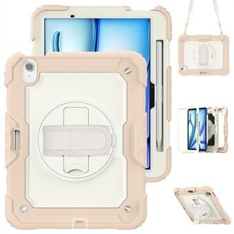 For iPad Air 11 (2024) Etui PC+Silikon Stativ Tablet-deksel med Skjermbeskytter