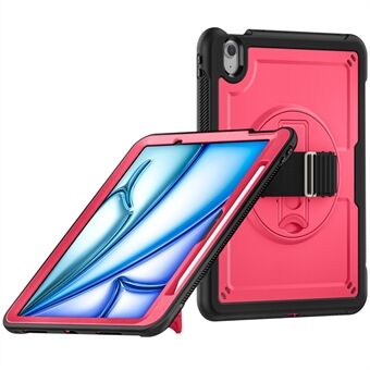 For iPad Air 11 (2024) Etui Kickstand PC+TPU Nettbrett Deksel med Skulderstropp