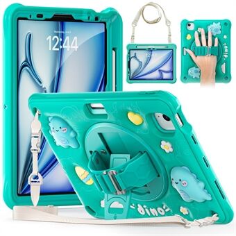 For iPad Air 11 (2024) / Air (2022) / (2020) / iPad Pro 11 (2022) / (2021) / (2020) / (2018) Etui med skulderstropp, kickstand PC+silisium+TPU-deksel