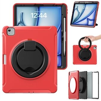 For iPad Air 13 (2024) / iPad Pro 12.9 (2022) / (2021) / (2020) / (2018) Etui Håndgrep Stativ PC+TPU Deksel med Pennspor