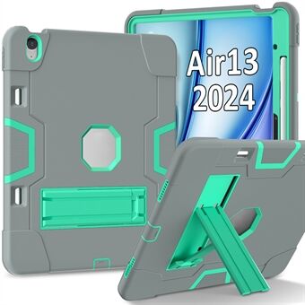 For iPad Air 13 (2024) Etui Robotstil Silikon + PC Nettbrettdeksel med Stativ