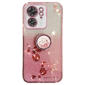 KADEM for Motorola Edge 40 5G-dekselet TPU Glitter Blomster Telefondeksel med Ringholder