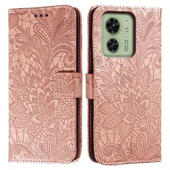 For Motorola Edge 40 5G Etui Blonder Blomster PU Lær Flip Lommebok Telefon Deksel