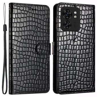 For Motorola Edge 40 5G PU Leather Wallet Phone Cover Crocodile Texture Stand Phone Case with Strap:

For Motorola Edge 40 5G lommebokdeksel laget av kunstlær med krokodille tekstur. Med stativfunksjon og stropp.