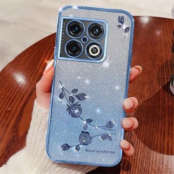 KADEM For OnePlus 10 Pro 5G-deksel Glitter TPU-telefondeksel med Rhinestone-dekorasjon.