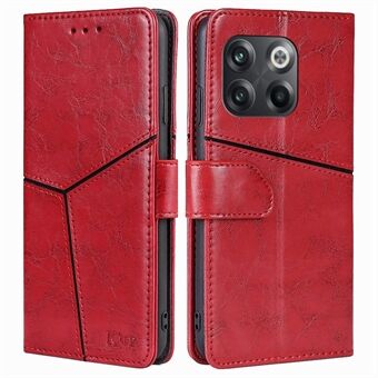 For OnePlus 10T 5G / ACE Pro 5G Støtsikker telefonveske Skjøte geometrisk mønster PU-skinnstativ Stand Folio Flip Cover