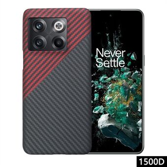 For OnePlus Ace Pro 5G / 10T 5G Aramid Fiber mobiltelefondeksel 1500D grov tekstur med stor linseskjæring - Rød+Sort