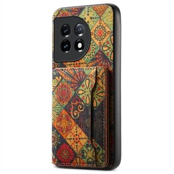 For OnePlus 11 5G Støtsikker Etui Stativ Kortholder PU+TPU+PC Telefon Skall