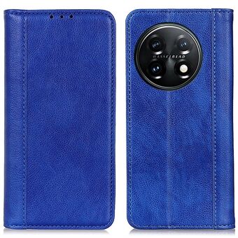 For OnePlus 11 5G Split Leather Stand Telefonveske Litchi Texture Lommebok beskyttelsesdeksel