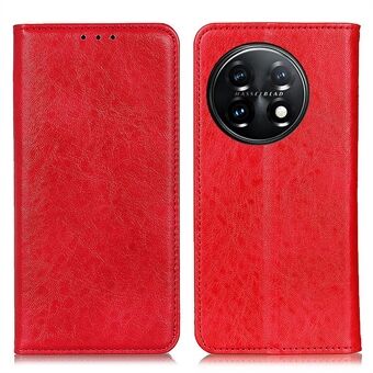 For OnePlus 11 5G Stand Crazy Horse Texture PU-skinnlommebok Støtsikkert telefondeksel