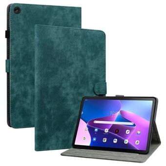 For Lenovo Tab M10 Plus (3. generasjon) / Xiaoxin Pad 2022 10.6-tommers Søtt Tiger-mønster Preget Etui TPU+PU Lærbeskyttelse forsikrer nettbrettet mot riper med stativ / kortspor.