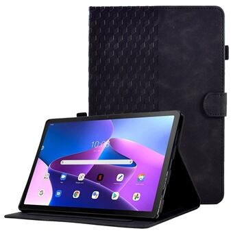 Auto Wake / Sleep Støtsikker Etui for Lenovo Tab M10 Plus (3. Gen) / Xiaoxin Pad 2022 10.6 tommer Mønstertrykt Anti-Fall Deksel Ensfarget Stitching Nettbrett Lærstativetui med Kortlommer