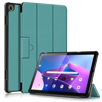 For Lenovo Tab M10 (Gen 3) 10.1-tommers 328F Trifold Stativ Taske Mikrofiberlær Auto Wake/Sleep Magnetisk Lukking Anti-riper Beskyttende Deksel