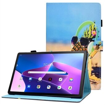 Stingemønstertrykk-etui for Lenovo Tab M10 (Gen 3) TB-328FU / TB-328XU, PU-lær tablettdeksel med stativ og kortholder.