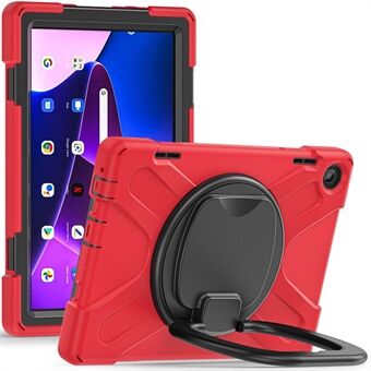 For Lenovo Tab M10 (Gen 3) TB-328FU / TB-328XU-PC + Silikon Tablet-etui med Håndgrep, Roterbar Stativ og Støtsikkert Beskyttelsesdeksel.