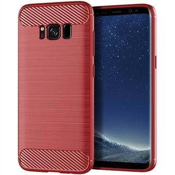 For Samsung Galaxy S8 Carbon Fiber Texture Phone Case Børstet Phone TPU-deksel