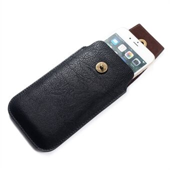 5.5 inch PU Leather Phone Pouch Waist Bag with Metal Buckle, Size: 17 x 9.5 x 2cm