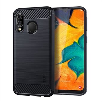 MOFI Carbon Fiber Texture Børstet TPU-deksel til Samsung Galaxy A40